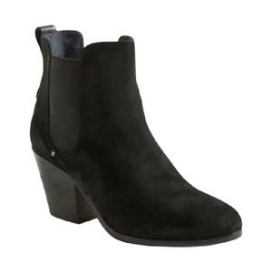 Rag & Bone Devon Black Suede Chelsea Boots - Size: 8 | IT 38